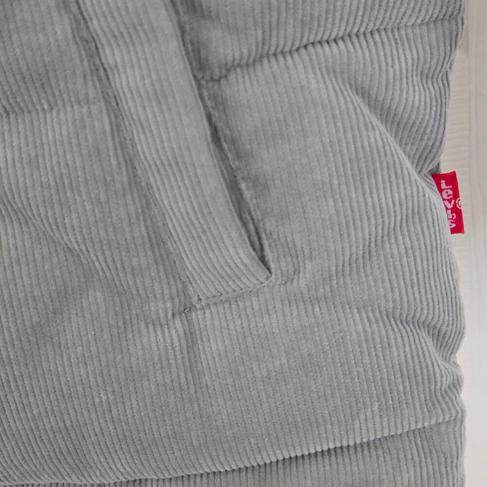 New Levi's Women's Corduroy Mint Green Stand Collar Puffer Zip up Jacket Medium - Picture 12 of 16